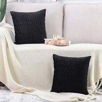 2 Pcs Super Soft Velvet Decorative Throw Pillow Covers 18X18 Inch with Texture Cushion Case Pillow Shell for Sofa