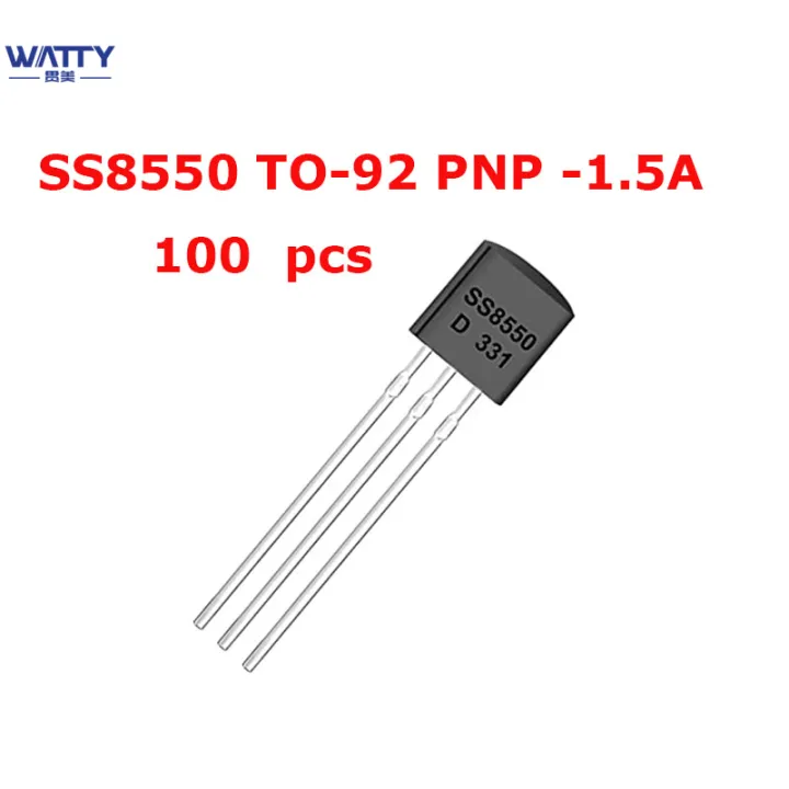 WATTY 100pcs SS8550 TO-92 PNP Transistor -1.5A Transistor | Lazada PH