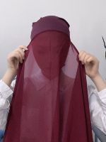 2 In 1 Chiffon Hijab Scarf With Jersey Inner Cap All In One Suit For Muslim Women Convinient Headscarf 25 New Colors