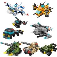 6in1 Mini Transportation Tank Plane Car Educational Assembled Models Building Blocks Compatible small Bricks Toys for children Building Sets