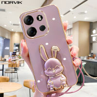 NORVIK เคสมือถือชุบโลหะหรูสีม่วงพร้อมสายคล้องสำหรับ Infinix Hot 20S Note 12 Smart 7ศูนย์20 20i 12i 11 11 11 11S 10 10i 10S 9 8 8i 6 5 4 X Neo play Pro Plus G96 NFC VIP G88 4G 5G 2023 N1-2ปลอกอ่อน