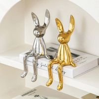 Modern Style Living Room Decoration Kawaii Rabbit Sculpture Ceramic Statue Home Decoration Accessories Home Decor Shelf Decor