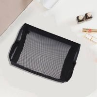 Black Mesh Makeup Bag See Through Zipper Pouch Travel Cosmetic and Toiletries Organizer Bags Pack of 18(S,M,L)