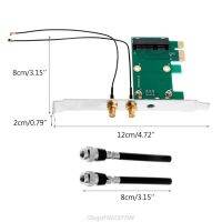 【✆New✆】 baijiangyong เครือข่ายไร้สาย Wifi การ์ด Mini Pci-E To Pci-E อะแดปเตอร์ตั้งโต๊ะ1x 2เสาอากาศ N06 20 Dropshipping