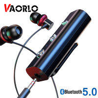 VAORLO บลูทูธ5.0รับ3.5มิลลิเมตร AUX สเตอริโอเสียงเพลงอะแดปเตอร์ไร้สายแฮนด์ฟรีชุดอุปกรณ์ติดรถยนต์ส่งสัญญาณสำหรับลำโพงหูฟัง