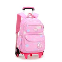 NEW Waterproof Kids School Backpack With Wheel Removable Children School Bags for girls Kids Trolley Schoolbag Luggage Book Bags