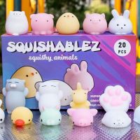 20Pcs/Set Mini Squishy Cute Cat Antistress Ball Squeeze Kawaii Mochi Rising Abreact Soft Sticky Stress Relief Funny Toy Gift