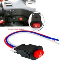 Motorcycle Double Flash Switch Hazard Light Switch Button Flash Warning Scooter Electric Vehicle Modified Emergency Signal Lamp