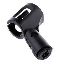 Black Plastic Wireless Microphone Holder Clip for Standard Wired with flexible soft plastic construction