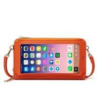 [COD] New style bag womens touch screen mobile phone shoulder Messenger zipper hand retro card