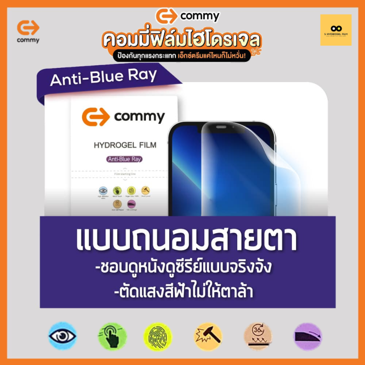 ฟิล์มไฮโดรเจล-สำหรับโทรศัพท์มือถือ-vivo-film-hydrogel-commy-for-vivo-y30-y31-y32-y33-y35-y37