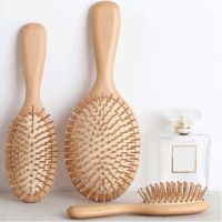 ☇✐❆ Wood Comb Professional Healthy Paddle Cushion Hair Loss Massage Brush Bamboo Comb Hairbrush Comb Scalp Hair Care Healthy