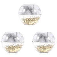 Gold Paper Clips in Elegant Magnetic Marble White Clip Holder, 28mm, 300 Clips per Box