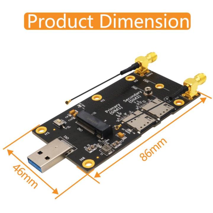 m-2-usb-อะแดปเตอร์3-0ที่มีช่องเสียบซิมการ์ดนาโน2-เสาอากาศ2เสาสำหรับโมดูล-lte-wwan