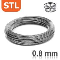 ลวดสลิงสแตนเลส แท้ เกรด304 ขนาด 0.8 mm x ความยาว 100 m/ม้วน - (Stainless304) เงางาม ทนทาน ไม่เกิดสนิม