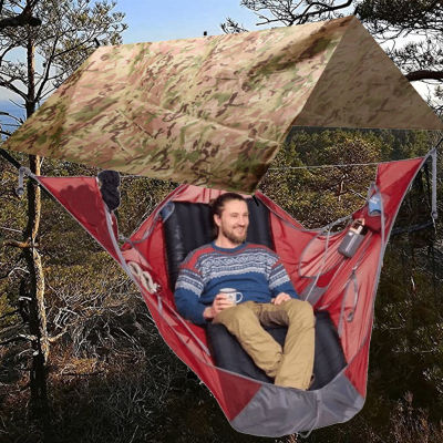 Tourist Awning Canopy Tarp Sinple Tent Shade Shelter Windproof Waterproof Camping Tarp Awning Mat Accessories Kits