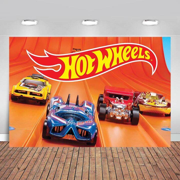Hot Wheel Kids Boy Birthday Party Backdrop Sports Car Motorcycle Racing