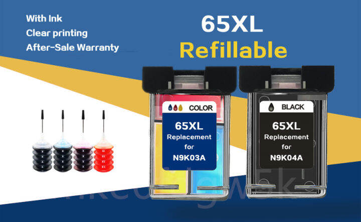 hp-65-หมึก-hp-65-xl-hp-65xl-สีดำ-hp65xl-ตลับหมึกรีฟิลสำหรับ-2620-2621-2624-2655-3720-3723-5020-5055