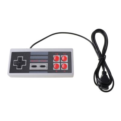 จับจอยควบคุมเกมสายแบบคลาสสิก4ปุ่ม4ปุ่มสำหรับ9 Pin NES อุปกรณ์เสริมสำหรับเล่นเกมจอยสติ๊กสากลแทนที่