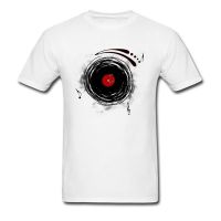 Male Top T-Shirts Art Design Tshirt For Men Vinyl Records Retro Grunge Dj Art T Shirt On Sale College Music Tee Shirts