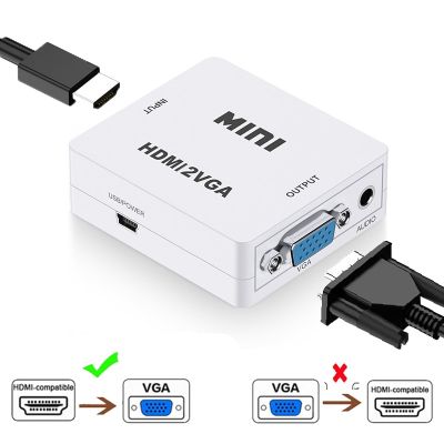 HDMI to VGA Adapter With Audio VGA to HDMI Converter HDMI Adapter for Notebook Xbox360 DVD PS3 PC HD 1080P TV Box Projector