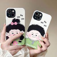 การ์ตูนตลกคู่กรณีโทรศัพท์สำหรับ iPhone11 เคสหนังพรีเมี่ยมสำหรับ iPhone12Promax เคสโทรศัพท์สีขาวแฟชั่นสำหรับ Phone13Pro กรณีโทรศัพท์สาวน่ารักสำหรับ iPhone14Promax