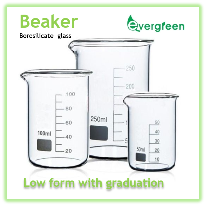 Borosilicate Glass Beaker, Low Form with graduation, 25ml 600ml Lazada