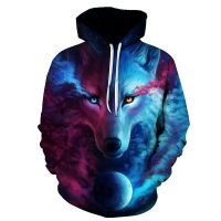 Animal Wolf Hoodies For Men Women Cool Fashion Sweatshirt 3D Print Long Sleeve Casual Mens Clothes Streetwear Hip Hop Coat Tops