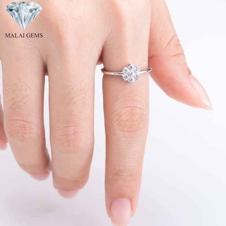 malai-gems-แหวนดอกไม้-แหวนเพชร-เงินแท้-925-เคลือบทองคำขาว-ประดับเพชรสวิส-cz-รุ่น-291-rh0010-แถมกล่อง-แหวนเงินแท้-แหวนเงิน-แหวน