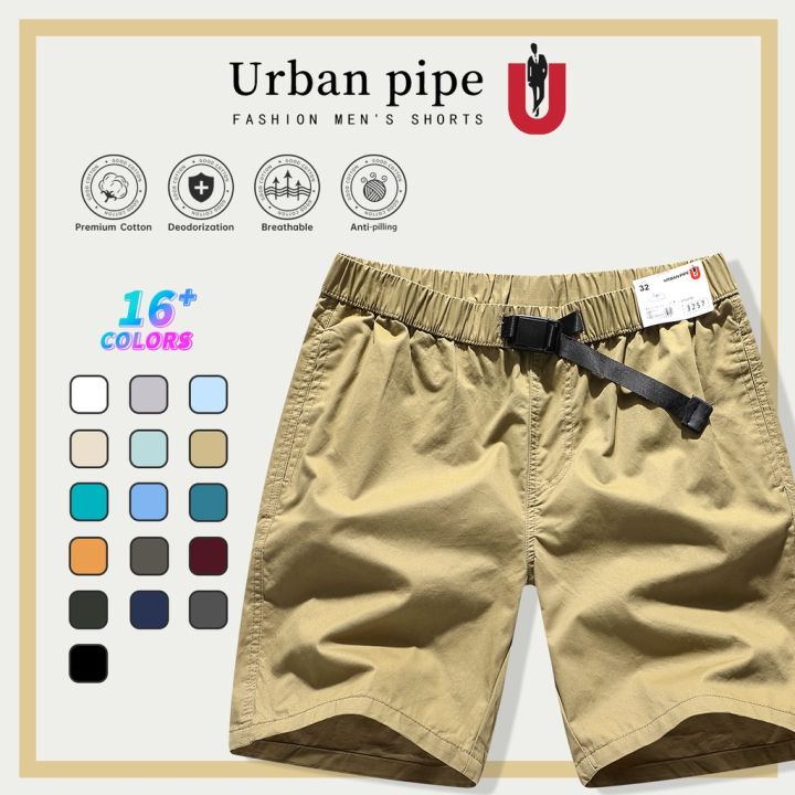 URBAN PIPE Plain Shorts For Men W/ ADJUSTABLE Strap Buckle Below The ...