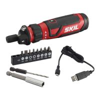 Rechargeable 4V cordless screwdriver  using circuit sensor technology  including 9 drill bits and 1 bracket  USB charging cable Drills  Drivers