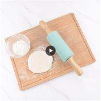 Comfortable Grip Non-stick Silicone Rolling Pin High Temperature Resistance Small Stick Solid Wood Easy To Clean Cooking Tools Bread  Cake Cookie Acce