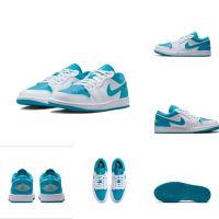 Original J0rdn 1 Low "Aquatone" รองเท้าลำลอง รองเท้าผู้ชายและผู้หญิง 553558-174 sneaker running walk shoes new luth