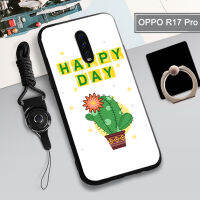 เคส TPU แบบนิ่มสำหรับโปร OPPO R17เคสโทรศัพท์กล่องคลุมทั้งหมดพิมพ์ลายป้องกันการตกหล่นฝามีที่ถือวงแหวนและเชือก