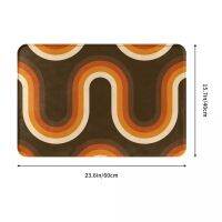 【cw】70s Orange And Brown Waves Doormat Car Mat Rug Polyester Non-Slip Floor Decor Bath Bathroom Kitchen Bedroom 40*60