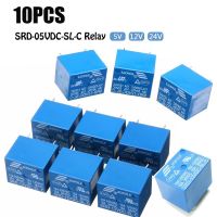 MERITS 10pcs มินิมินิ ไฟฟ้าดีไอวาย 5V 12V 24V DC 10A 5พิน รีเลย์ SRD-05VDC-SL-C SRD-12VDC-SL-C รีเลย์ไฟฟ้า SRD-24VDC-SL-C