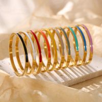 【YF】▪¤  Luxury Colorful Enamel Bangles for Fashion Original Jewelry