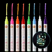 8 Colors Fluorescent Markers Glow-in-the-dark Paints Painting Fabric Crafting