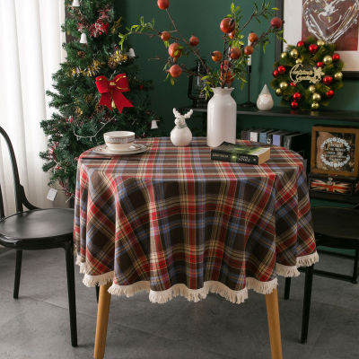ผ้าโต๊ะคริสต์มาสลายตารางผ้าคลุมโต๊ะผ้าพรีเมี่ยมสำหรับใช้ในร่มและกลางแจ้ง