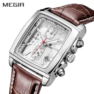 （A Decent035）MEGIR FashionMenLuxurySports WatchesBandQuartz Wristwatches Masculino