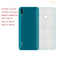 ฟิล์มกันรอยหลัง ลายเคฟล่า For Huawei Y5-2018/Y9-2018/Y9-2019/Y9Prime/Mate20/Mate20Pro/P20/P20Pro/Nova3i/Nova4/Nova5i/Nova5/Nova5Pro 3D Anti-Fingerprint Carbon Fiber Film Back Rear Screen Protector (Not Tempered Glass)