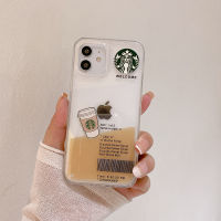 【Factory-direct】 Float Starbucks Flow Liquid Coffee เคสโทรศัพท์สำหรับ13 12 Pro Max 11 Xr 7Plus 6 8 Plus Xs X XsMax Hard Back PC ปลอก