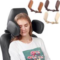 Leather Car Seat Headrest Pillow Travel Rest Sleeping Headrest Support Solution Car Accessories Interior U Shaped Pillow For Kid