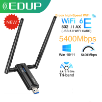 EDUP AX5400 USB 3.0 WiFi 6E การ์ดเครือข่ายไร้สาย Tri Band 2.4G5G6GHz WiFi Adapter 802.11AX เสาอากาศรับสัญญาณสูง Dongle