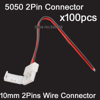 100PCS 10มม. 2Pin 2-Pin 1-Way FPC PCB Solderless Connector 15ซม. สายไฟสำหรับ5630 5050 LED Strip Light