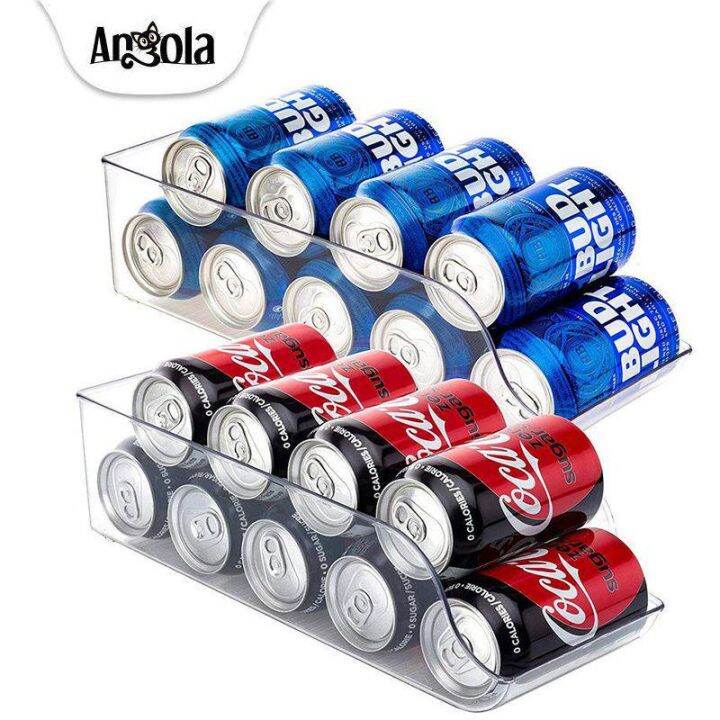 Angola New Living Refrigerator Organizer Bins Scrollable Cans Clear
