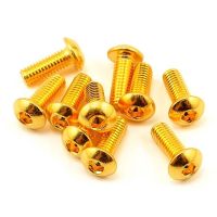 10pcs Grade 12.9 Half Round Head Plating Titanium Gold Hex Screw M2 M2.5 M3 M4 M5 Iso7380 Hex Socket Screw Length 3-35mm