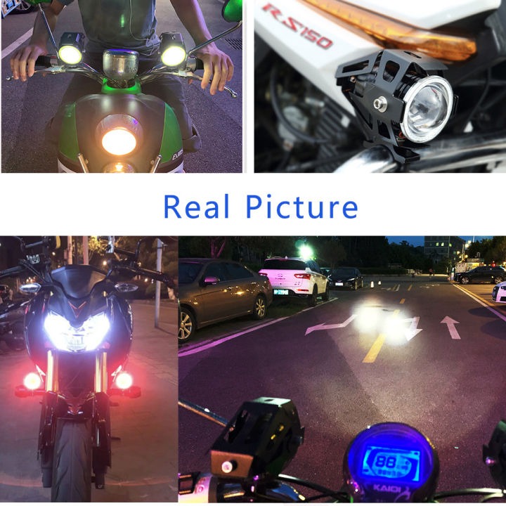 เพิ่มเติมไฟหน้ารถจักรยานยนต์-led-สปอตไลท์ด้านหน้าไฟตัดหมอก-u7นางฟ้าตาสำหรับฮอนด้า-cb1000r-c90-nc700x-dio-27-cb-500x-vfr-750