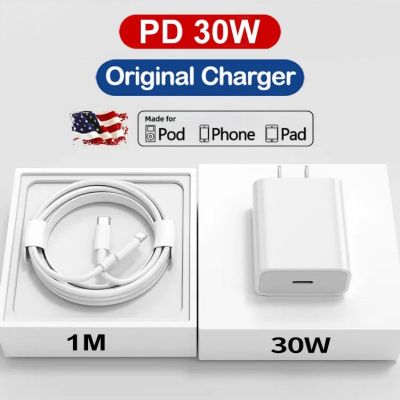 For Apple Original PD 30W USB C Fast Charger For iPhone 14 13 12 11 Pro Max X XS XR 8 Plus AirPods iPad Air Fast Charging Cable
