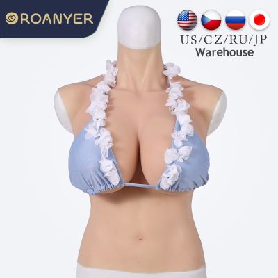 ROANYER Transgender Silicone Fake Breast forms For Crossdresser Boobs Male To Female Cosplay Long Version C G H Cup Drag Queen